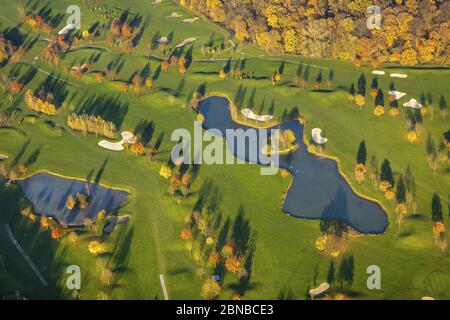Golfplatz Golfclub am Kloster-Konp e.V. an der Kirchstraße im Bezirk Niersenbruch, 22.11.2017, Luftaufnahme, Deutschland, Nordrhein-Westfalen, Ruhrgebiet, Kamp-Lintfort Stockfoto