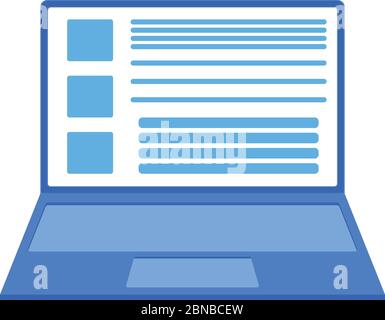 Konzept Label Symbol digitales Gerät Laptop, Etikett Personal Computer isoliert auf weiß, flache Vektor-Illustration. Moderne Workstation. Stock Vektor