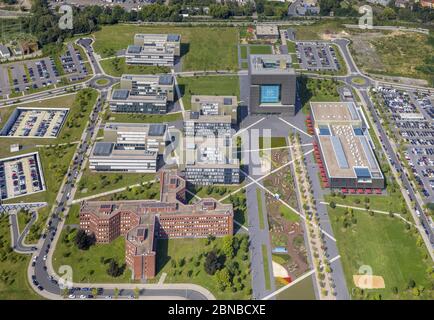 Das Krupp-Guertel ist ein urbanes Projekt, an der Altendorfer Straßenecke Berthold-Beitz-Boulevard im Westviertel in Essen, 23.08.2017, Luftaufnahme, Deutschland, Nordrhein-Westfalen, Ruhrgebiet, Essen Stockfoto