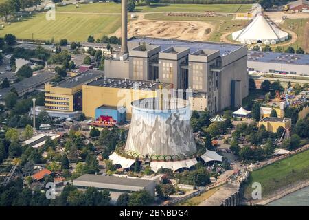 , Standort Wunderland Kalkar auf dem ehemaligen Areal des Kernkraftwerks Kalkar, 03.09.2017, Luftaufnahme, Deutschland, Nordrhein-Westfalen, Kalkar Stockfoto