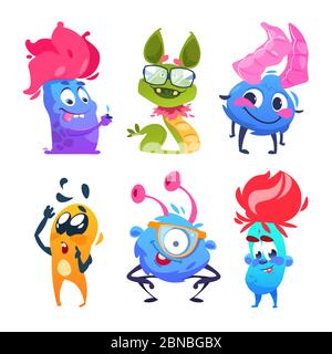 Cartoon Monster. Halloween-Gramulins. Lustige Vektor Monster Zeichen. Monster und Alien, glücklich niedlichen Maskottchen Kreatur für halloween-Illustration Stock Vektor