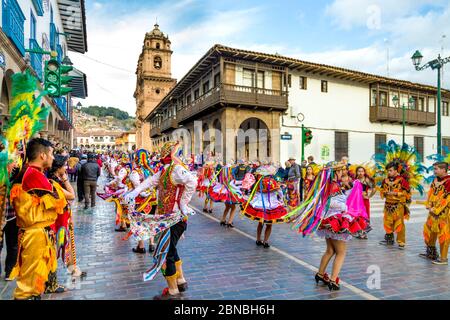 Festival Parade in Cusco, Sacred Valley, Peru Stockfoto