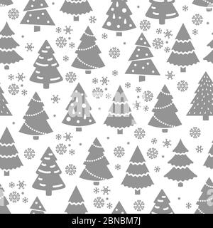 Abstrakt Weihnachtsbaum nahtlose Muster. Winter nahtlose Textur mit Tannenbaum und Schneeflocken. Illustration von Baummuster weihnachtsvektor Stock Vektor