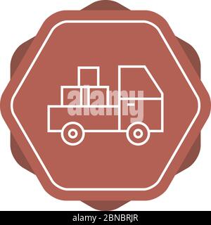 Schöne Pickup Truck Linie Vektor-Symbol Stock Vektor