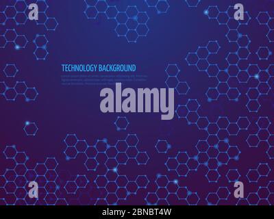 Abstrakter Molekülhintergrund. Hexagon dna-Netzwerk. Wissenschaft chemische und Bio-Technologien Vektorkonzept. Illustration von Hexagon dna, chemische Bio verbinden Stock Vektor