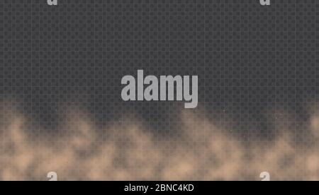 Staubwolke, Straßenschmutze, braune Sandsturm Explosion in Wüste Konzept. Stock Vektor