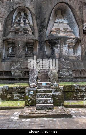 Pura Gunung Kawi Tempel in der Provinz Ubud, Bali der Gunung Kawi Tempel ist aus geschnitztem Stein Stockfoto
