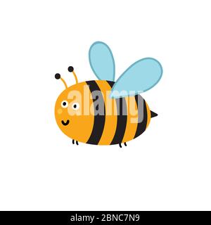 Niedliche kleine Biene isoliert Element. Lustiges Insekt Stock Vektor