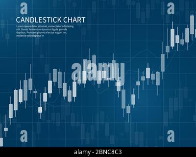 Kerzendiagramm. Diagramm zum Wachstum der Finanzmärkte. Forex-Handel und Aktien Investment Business Vector Konzept. Darstellung des Datenbestands und des Diagrammmarktes Stock Vektor