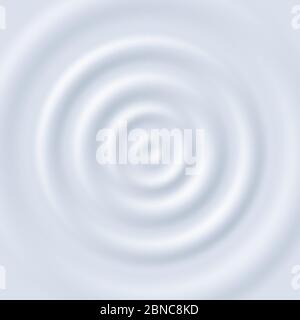 Milchwelligkeit. Circle Waves Joghurt-Creme. Nahaufnahme Draufsicht weiße Milch kreisförmige Wellen Vektor Textur. Illustration von Joghurt Milch Sahne, Flüssigkeit cremig Stock Vektor
