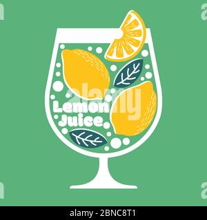 Zitronenhintergrund. Sommer exotische und tropische Saft Limonade Vektor Vintage Poster. Illustration von Obst Limonade, Saft Zitrusfrüchte Stock Vektor