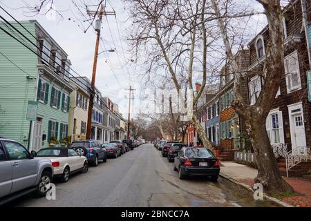 Annapolis USA - 17. März 2015 - Downtown Annapolis in Maryland USA Stockfoto