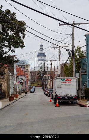 Annapolis USA - 17. März 2015 - Downtown Annapolis in Maryland USA Stockfoto