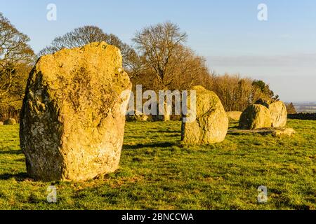 Lange Meg und ihre Töchter Kreis einen Stein in der Nähe von wenig Salkeld Cumbria Stockfoto