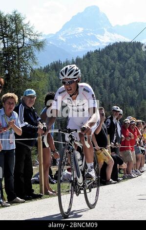 Richie Porte de Saxo Bank während der Tour d'Italie San Vigilio di Enneberg – Plan de Corones (12.9 km) am 25. Mai 2010 in Plan de Corones ,Italie - Foto Laurent Lairys / DPPI Stockfoto