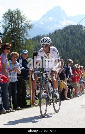Richie Porte de Saxo Bank während der Tour d'Italie San Vigilio di Enneberg – Plan de Corones (12.9 km) am 25. Mai 2010 in Plan de Corones ,Italie - Foto Laurent Lairys / DPPI Stockfoto