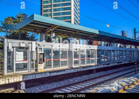 Seoul, Südkorea 12/2020 Seoul Metro Ichon Station Platform Stockfoto