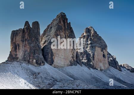 Drei Zinnen von Lavaredo / drei Zinnen von Lavaredo Stockfoto