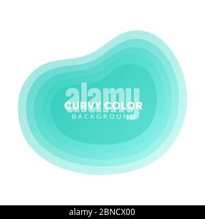 Moderne Flüssigkeit abstrakt Unschärfe BLOB Element topographische Tiefe Gradient flach Stil Design fluid Vektor bunt Illustration Banner einfache Vorlage für PR Stock Vektor