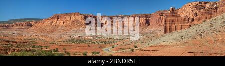 Capitol Reef vom Panorama Point, Capitol Reef National Park, Utah, USA. Stockfoto