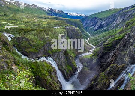 Voringsfossen Wasserfall in Norwegen Stockfoto