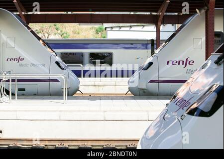 Bahnumläufe im spanischen Eisenbahnnetz Stockfoto