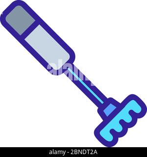 Automatischer Schneebesen-Mixer mit Griff-Symbol Vektor-Umriss-Illustration Stock Vektor