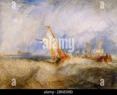 Van Tromp, der seinen Meistern gefallen wird, Schiffe auf See, eine gute Benetzung von JMW Turner (1775-1851), Öl auf Leinwand, 1844 Stockfoto