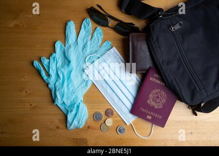 Organisation mit Schutz, um wieder auf Reisen zu gehen Stockfoto