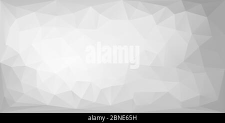 Polygonaler Hintergrund mit unregelmäßigen Dreiecken. Dreieckige Textur in Weiß- und Grautönen. Lowpoly geometrische Banner Vorlage. Vektor eps8 Abbildung Stock Vektor