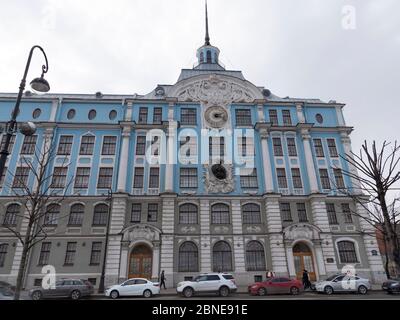 SANKT PETERSBURG RUSSLAND 05. MAI 2019: Bau der Nakhimov Marine Schule in Sankt Petersburg. Stockfoto