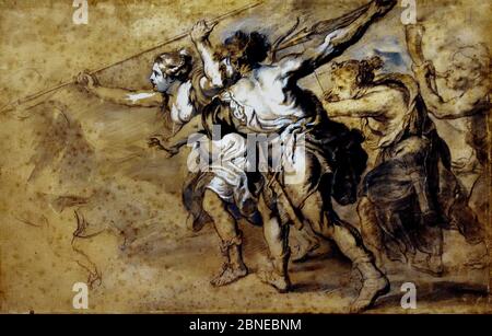 Diane's Hunt (Kopie nach) von Peter Paul Rubens 1577-1640 Flämisch Belgisch Belgien Stockfoto