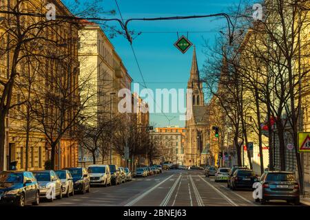 Prag, Tschechien, 14. Mai 2020 - die Straßen Prags sind mitten in der weltweiten Pandemie-Covid-19 völlig leer Stockfoto