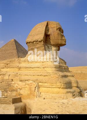 Die große Sphinx von Gizeh, Gizeh, Gizeh Regierung, Republik Ägypten Stockfoto