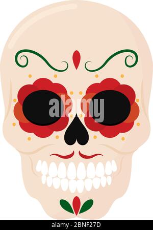 Dekoriert mit traditionellem mexikanischen Schädel Stock Vektor