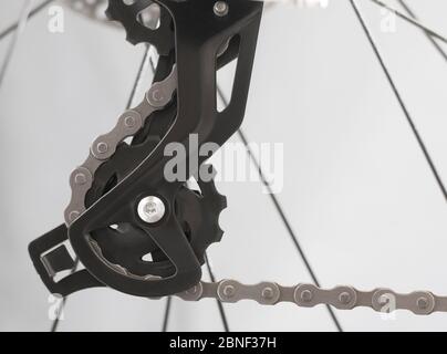 Geschwindigkeitsschalter für das Mountainbike hinten Stockfoto