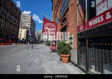 New York, N.Y/USA – 15. Mai 2020: Lafayette Street ist wegen der gesundheitlichen Risiken von COVID-19 ruhig. Quelle: Gordon Donovan/Alamy Live News Stockfoto