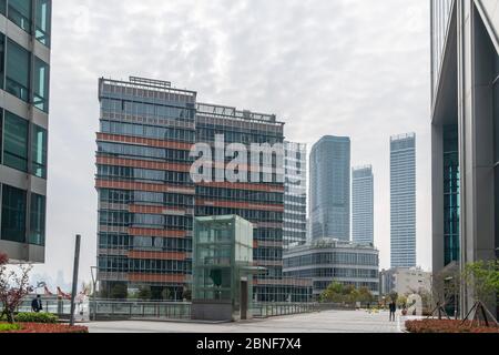 Hochhäuser des Nordbunds in Shanghai, China, 14. April 2020. *** Ortsunterschrift *** fachaoshi Stockfoto