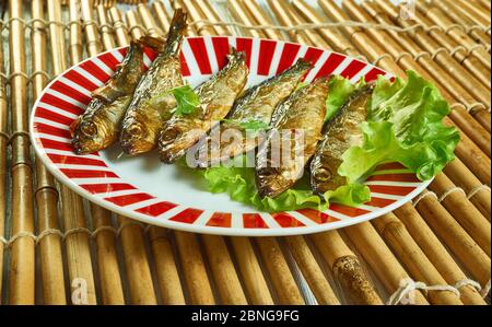 Gegrillte Sardinen, italienisch-amerikanische Fischtradition für Heiligabend Stockfoto