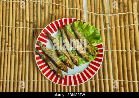 Gegrillte Sardinen, italienisch-amerikanische Fischtradition für Heiligabend Stockfoto