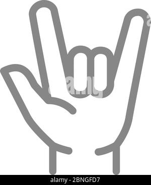 Symbol für Ziegengestenlinie. Ich liebe dich Symbol Stock Vektor