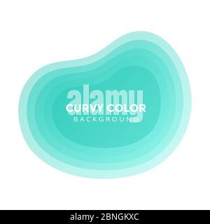 Moderne Flüssigkeit abstrakt Unschärfe BLOB Element topographische Tiefe Gradient flach Stil Design fluid Vektor bunt Illustration Banner einfache Vorlage für PR Stock Vektor