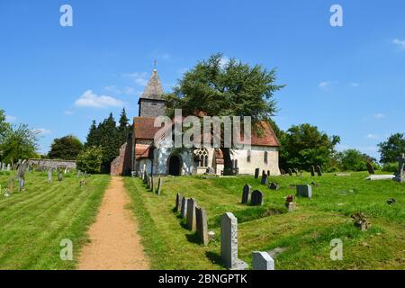 Die Kirche der Heiligen Jungfrau Maria, neben Silchester Roman City, Silchester, Hampshire, Großbritannien Stockfoto