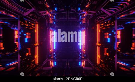 Illustration eines schönen futuristischen 3D-Hintergrund mit bunten abstrakten Laserlicht Stockfoto