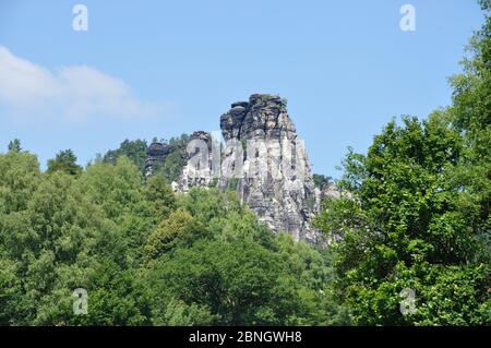 Sandsteinfelsen in der Sächsischen Schweiz Bei Rathen Stockfoto