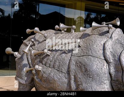 Lufthörner auf Rhino Stockfoto