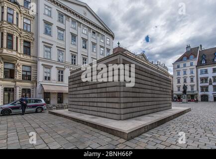 Holocaust-Mahnmal auf dem judenplatz in Wien, Österreich. Stockfoto