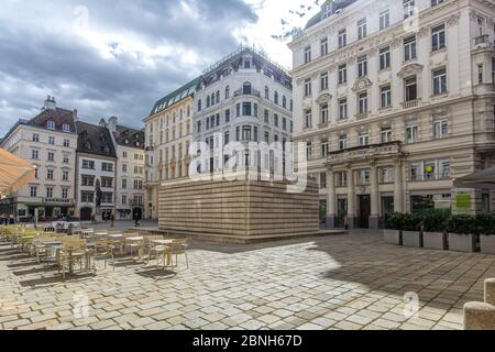 Holocaust-Mahnmal auf dem judenplatz in Wien, Österreich. Stockfoto