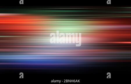Abstrakt geknallte Neon bunte Linie auf schwarzem Hintergrund Stockfoto