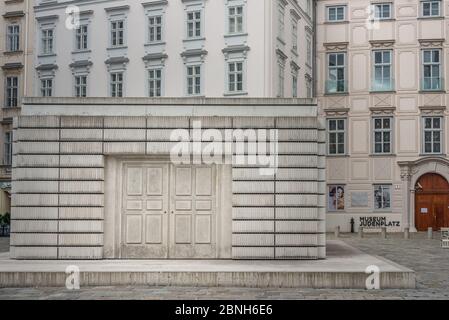 Holocaust-Mahnmal auf dem judenplatz in Wien, Österreich. Stockfoto